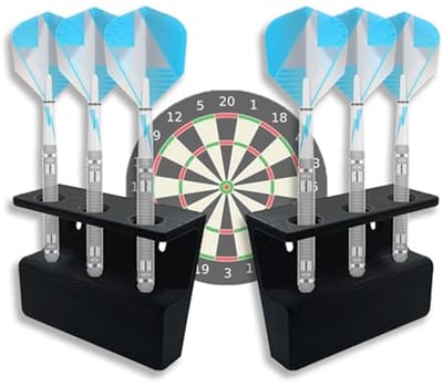 Dartpijlhouder Muurset voor 3 Pijlen - Stalen en Softdarts - Ruimtebesparend Design voor Dartbord - 2 Stuks
