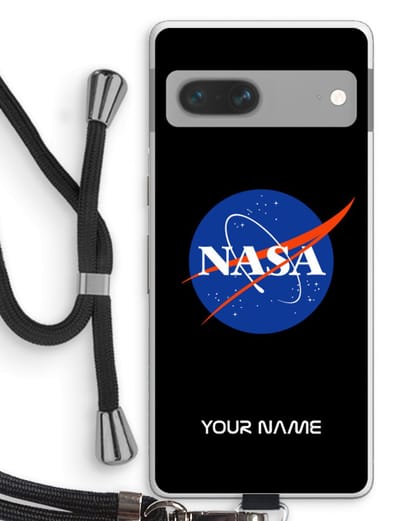 Gepersonaliseerd - Case Company® - Hoesje met koord geschikt voor Google Pixel 7 hoesje met Koord - NASA - Telefoonhoesje met Zwart Koord - Bescherming aan alle Kanten en Over de Schermrand