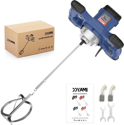 Mortelmixer - Betonmixer Roerder - Materiaal Mengen - 6 Snelheden - M14 - Blauw