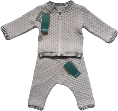 Kidscase 2 delig pakje maat 56 licht grijs melee/beige