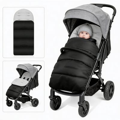 Kinderwagen Voetenzak - Baby deken - Warmte buiten - Dubbele rits - 84 x 40 cm - Grijs