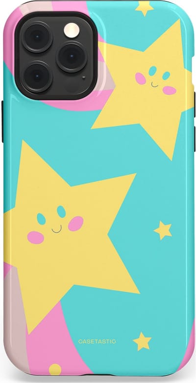 Casetastic Hoesje Geschikt voor Apple iPhone 12/12 Pro Magsafe - Stijlvolle Beschermende Duo-layer Case - Roze Sterrenlicht