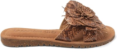 Lazamani - Moa Dames Slippers Suede Tan - Maat 36