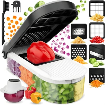 REN® Mandoline - Groentesnijder - Groentensnijder - Groentesnijder Electrisch - Groentesnijder Handmatig - Wit - 26cm x 13cm x 8cm