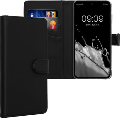 kwmobile telefoonhoesje geschikt voor Samsung Galaxy A55 5G - Hoesje met pasjeshouder in zwart - Wallet case
