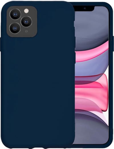 Hoesje - Geschikt voor Apple iPhone 11 Pro - Sterk & Shockproof - Hoes Cover - Siliconen Case - Telefoonhoesjes - Donkerblauw