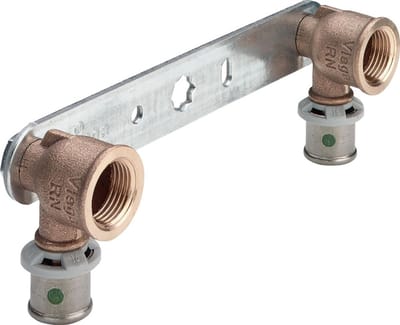 Viega Sanfix Fosta Sanfix P-montage-eenheid, d 16mm, Rp 1/2, steekmaat 150 roodkoper, staal verzinkt Model 2124.05, 331542