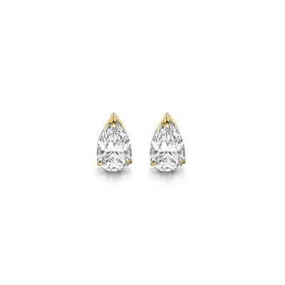 New Bling 9NBG-0217 Gouden Oorknopjes - Dames - Zirkonia - Druppel - 4 x 3 mm - 14 Karaat - Goud