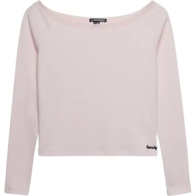 Dames T-shirt met kant Superdry Ath Ess