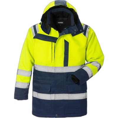 Fristads Hi Vis Winterparka Klasse 3 4042 Pp - Hi-Vis geel/marineblauw - XS