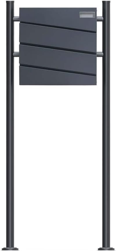 Staande brievenbus - Vrijstaande postbak - Post ontvangen - Met krantenvak - 120 cm hoog - Antraciet