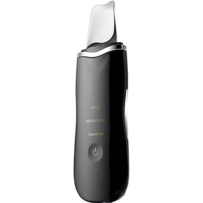 Diep Vibrerende Ultrasone Huidscrubber Scrubber Diep Vibrerende Gezichtsreiniger Schraper Gezichtsscrubber Peeling Mee-eter Verwijderaar Gezichtsmassager zwart