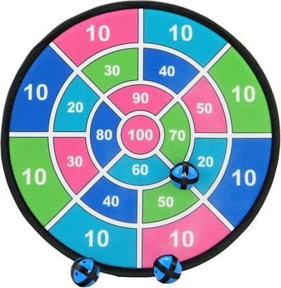 Klittenband Dartbord - Kinderspel - Binnen Spelen - Veilig Spelmateriaal - 37 cm Diameter - Kleurrijk