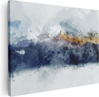Artaza Canvas Schilderij Abstract - 40x30 cm - Klein - Wanddecoratie Bergen - Muurdecoratie Woonkamer - Kamer Accessoires