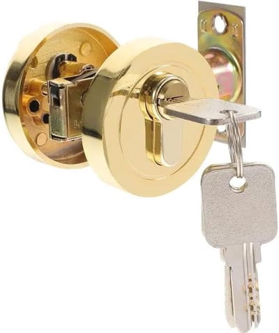 Deur Nachtschoot - Slot Schootsloten - Deuren Beveiligen - Ronde Cilinder - 7.5 cm - Goud