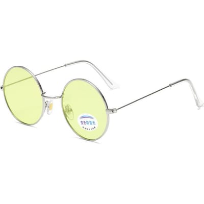 Lunettes de Soleil Rondes Rétro Photochromiques UV400 Anti Lumière Bleue Vision Jour Nuit Pour Hommes Femmes beige