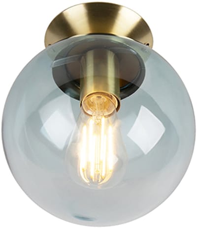 QAZQA pallon - Art Deco Plafondlamp - 1 lichts - Ø 200 mm - Turquoise - Woonkamer | Slaapkamer | Keuken