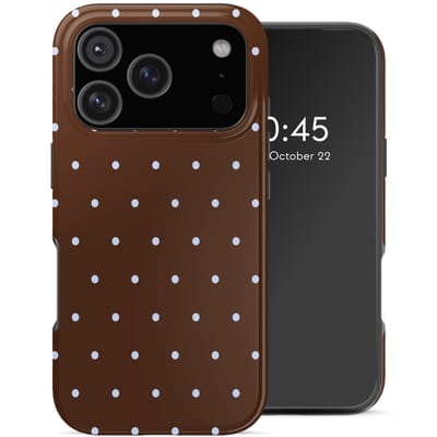 Selencia Hoesje - Geschikt voor Apple iPhone 17 Pro - Backcover - Happy Dots Chocolate
