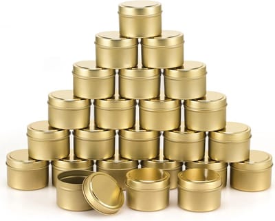 Kaars blikken - Opslag potjes - Kaarsen maken - Gouden opdruk - 24 stuks 4 oz - Goud
