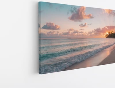 Saammp - Canvas Schilderij - Tropisch Strand - Zee - Duinen - 45x30 - Foto op canvas - Wanddecoratie - muurdecoratie Woonkamer - Slaapkamer decoratie - Canvas Print