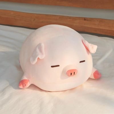Peluche Kawaii Peluche Jouets Cochon Poupée Animaux en Peluche Peluche Douce Remplissage Oreiller Cochon Rose Décoration Chambre Canapé Coussin Cadeau d'Anniversaire 40cm white