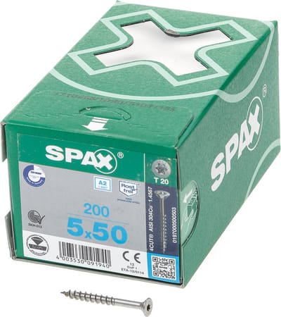 SPAX 0197000500503 R 88091 Senkkopf T-STAR TG Verzonken houtschroef 5 mm 50 mm T-STAR plus RVS A2 200 stuk(s)
