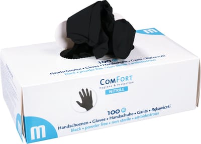 ComFort - Nitril Handschoenen - ongepoederd - 4 gram - Zwart - per 100 stuks
