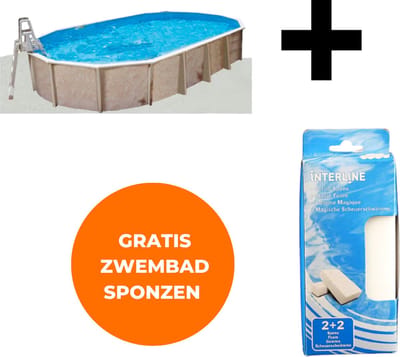 Interline ondertapijt - Onderzeil zwembad 7,30 x 3,60m ovaal - Voor alle zwembaden - Anti bacterieel - Extra isolatie - Inclusief gratis zwembadspons