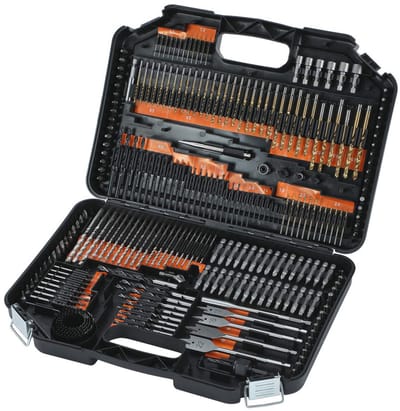 246-delige combinatieboorset met titanium spiraalboren, steenboren, houtboren en schroevendraaierbits - Compleet in opbergkoffer