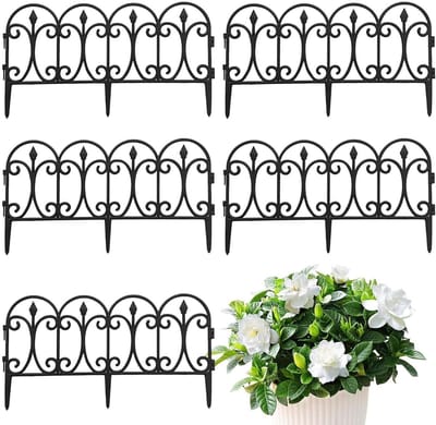Tuinrand Afscheiding - Decoratieve Strip - Gazon Afscheiden - Gereedschapsloze Montage - 5 Stuks - Zwart