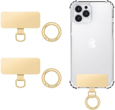 Dailygoods- Telefoonkoord Universeel - 2 Stuks - Roestvrij Staal - Veer Ring - Telefoon Lanyard - Schokbestendig - Geschikt voor Volledige Bescherming Cases