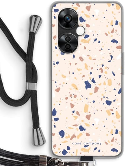 Case Company® - Hoesje met koord geschikt voor OnePlus Nord CE 3 Lite hoesje met Koord - Terrazzo N°23 - Telefoonhoesje met Zwart Koord - Bescherming aan alle Kanten en Over de Schermrand