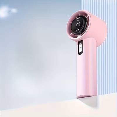STNY Digitale Ventilator - Usb Oplaadbare High-Speed Fan - Polsbandje + Hand + Tafel Ventilator - Digitale Batterij Indicator + Digitale standen/modi's - Voor de Ultieme Verkoeling - Kleur: Roze