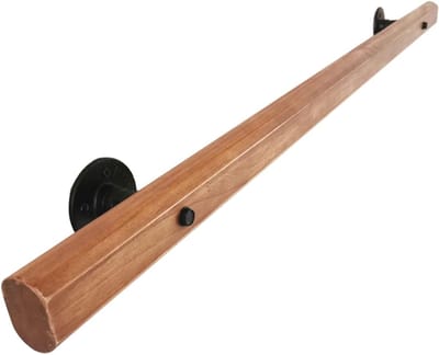 Houten Leuning - Trapleuning Set - Veilig Traplopen - Antislip Robuust Ontwerp - 80 cm
