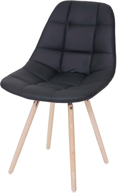 Eetkamerstoel MCW-A60 II, keukenstoel, retro jaren 50 design ~ kunstleder zwart