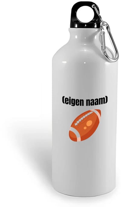 Hacebo® - rugbybal met eigen naam waterfles - Rugby - atleten - iemand die houdt van rugby - verjaardag - cadeau - kado - water fles - 400ML