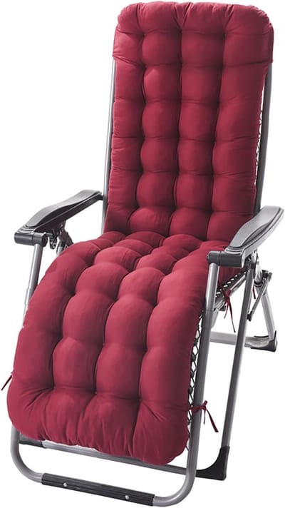Ligstoelkussen - Zitmat Relaxstoel - Buiten Ontspannen - Waterdicht Duurzaam - 48 x 125 cm - Wijnrood