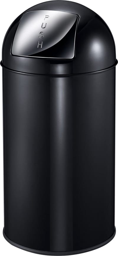 EKO - Pushcan 40 liter - Steel - zwart - Prullenbak