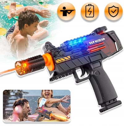 Elektrisch Waterpistool Met Led-Lichteffecten - Elektrisch Waterpistool Met Groot Bereik - Ergonomische Handgreep Krachtige Elektrische Aandrijving Waterdicht - Speelgoed Voor Volwassenen Jongens Meisjes