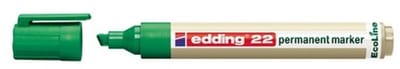 edding 22 EcoLine Permanente Marker, Beitelvormige Punt, 1 - 5 mm, Groen (doos 10 stuks)