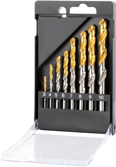 Phantom HSS Spiraalborenset DIN 338 TiN-tip 3-10mm 8-Delig