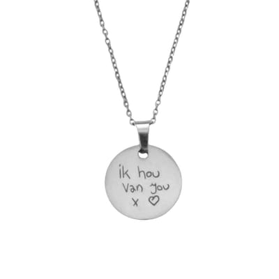Ketting met Handgeschreven Tekst Zilver