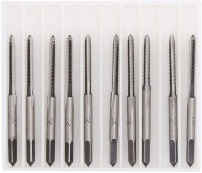 Dailygoods- Tapset M2 - Koolstofstaal - Handmatige Rechte Groeven - 10 Stuks - Slagvast - Hittebehandeld - Draadkronen