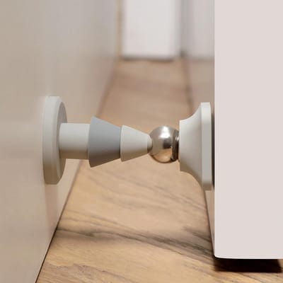 Magnetische Deurstopper - Hoogwaardige Deurhouder voor Wand en Vloer (Grijs)