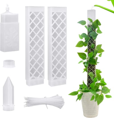 Mossroede voor Monstera Klimplant, 66.5 cm, Zelfwaterend, Inclusief Steun en 50 Kabelbinders voor Groei en Verzorging