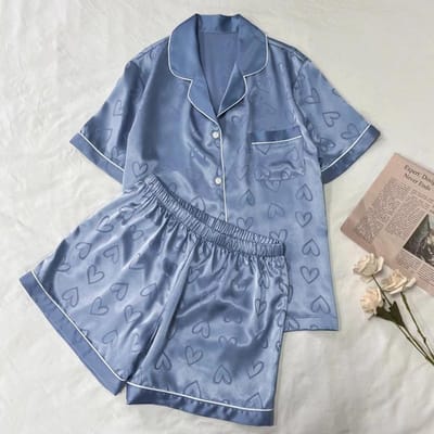 Dames Klassieke Pyjama Tweedelige Sets Korte Dames Casual Lounges Nieuwe Zomer Koel Dames Nachtkleding XL gray