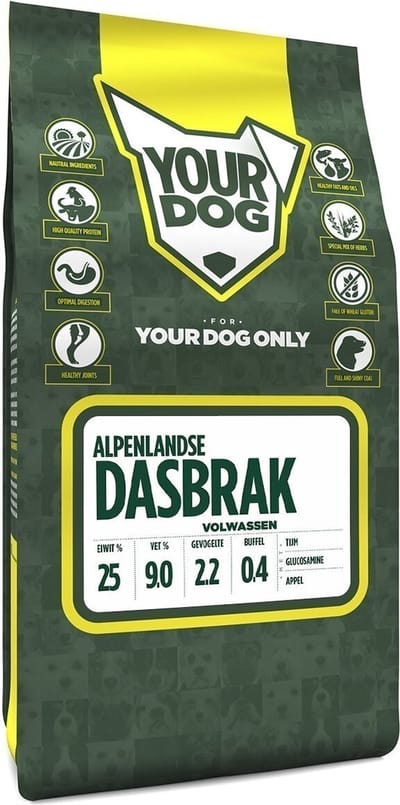 Yourdog Alpenlandse dasbrak Rasspecifiek Adult Hondenvoer 6kg | Hondenbrokken