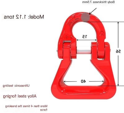 Hamerkoppeling hijsring - Hefconnector beugel - Zwaar hijswerk - Gelegeerd staal G80 - 1.12T laadvermogen - Metaal
