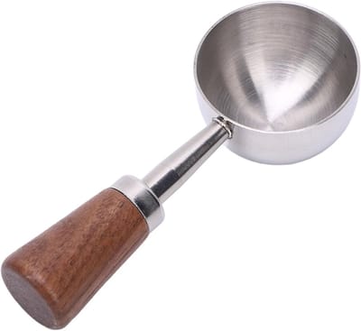 Multifunctionele Vintage RVS Koffielepel met Houten Handvat voor Koffie, Thee en Specerijen - 15ml Scoop