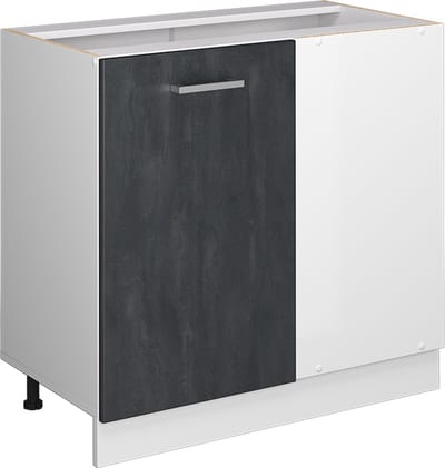 Vicco R-Line Hoekkast – 86 cm zonder werkblad Zwart beton